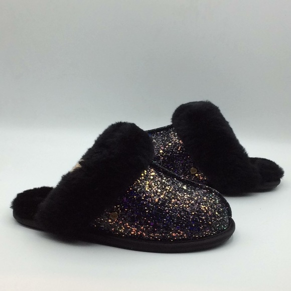 ugg black sparkle slippers